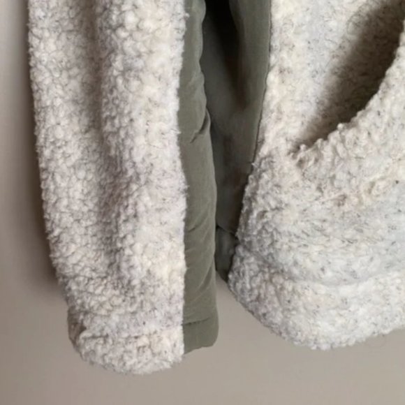 Free People - Rivington Olive Green and Ivory Sherpa Jacket Small S - Picture 7 of 11